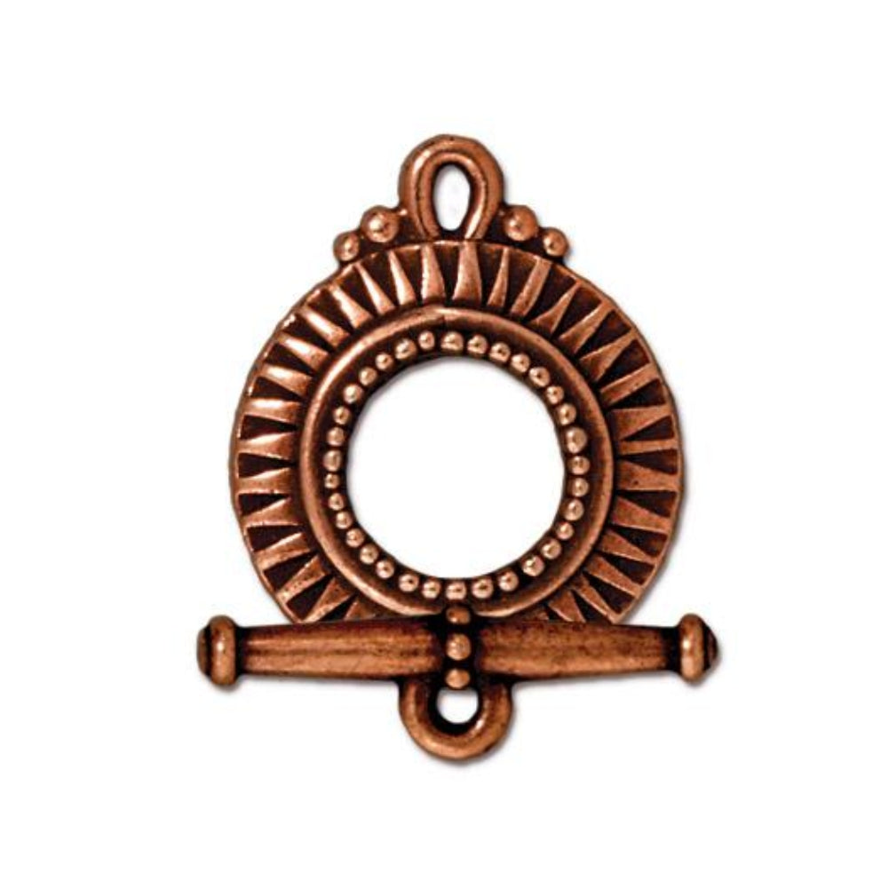 TierraCast Sunburst Toggle Clasp, Antique Copper