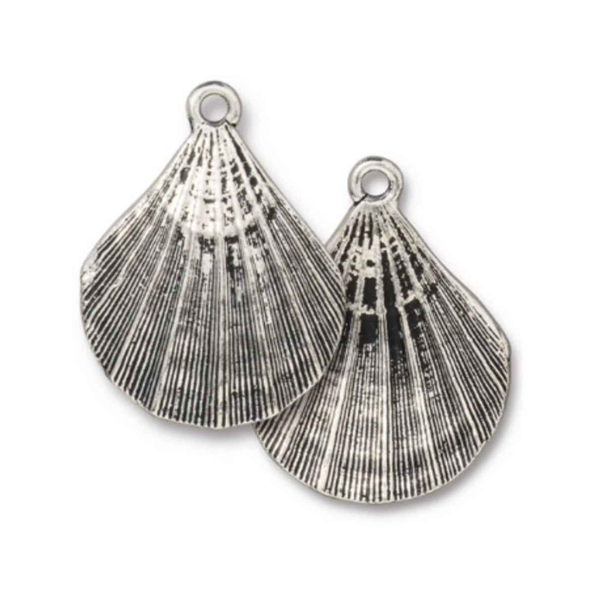TierraCast Scallop Shell Pendant, Antique Silver