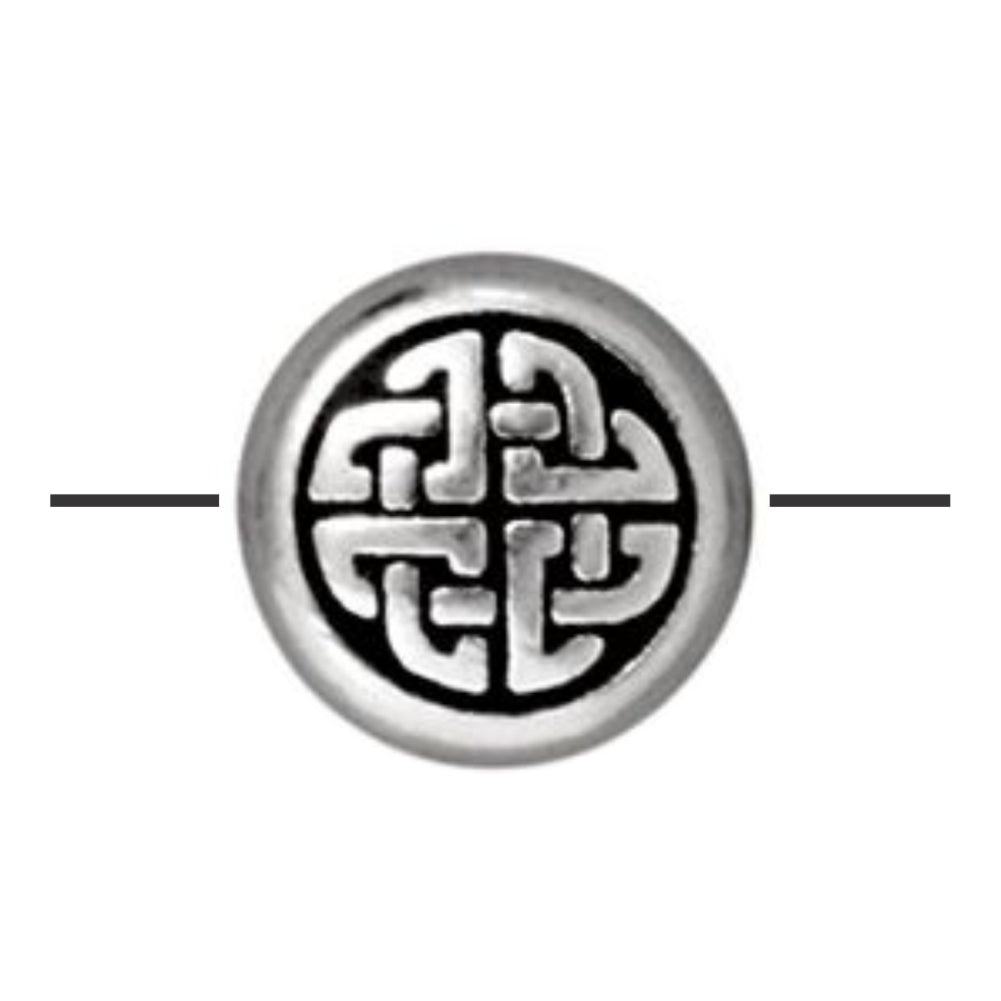TierraCast Medium Celtic Circle Bead, Antique Silver