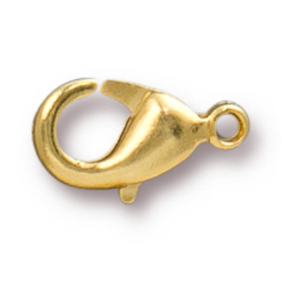 Gold Plated Lobster Clasp, 12x6.5mm (12/pkg.)