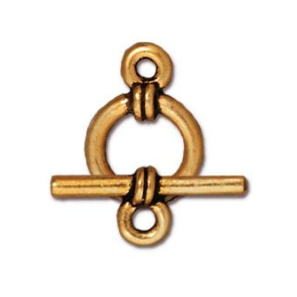 TierraCast Wrapped Toggle Clasp, Antique Gold