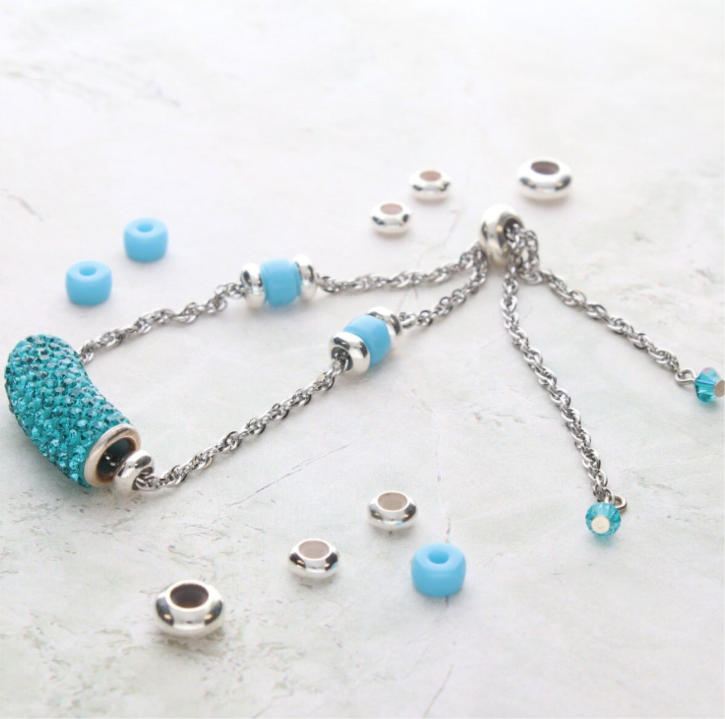 6mm Silicone Stopper Bead, Silver Plate (36/pkg.)