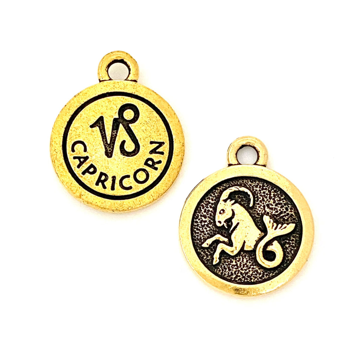 TierraCast Capricorn Charm, Antique Gold