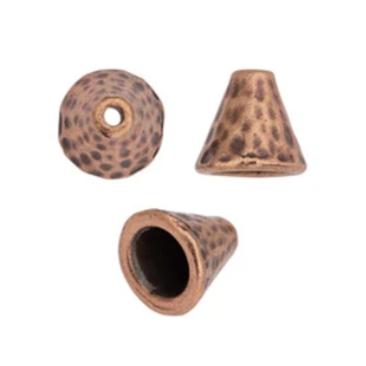 TierraCast 8mm Hammertone Cone, Antique Copper