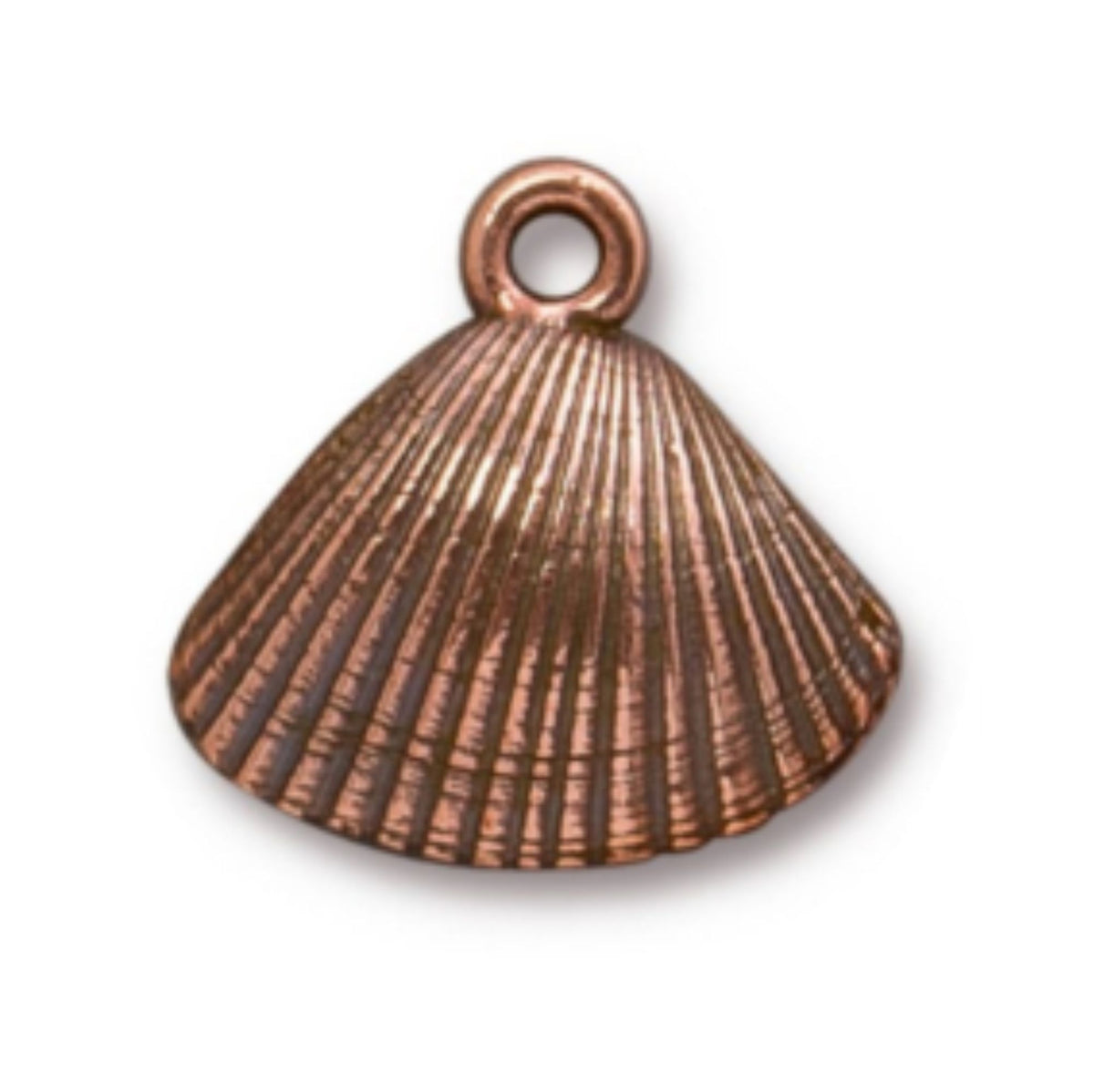 TierraCast Seashell Charm, Antique Copper