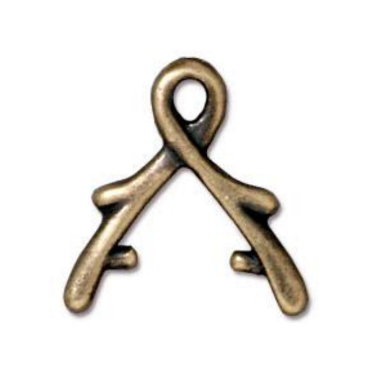 TierraCast 8mm Vine Briolette Pinch Bail, Brass Ox