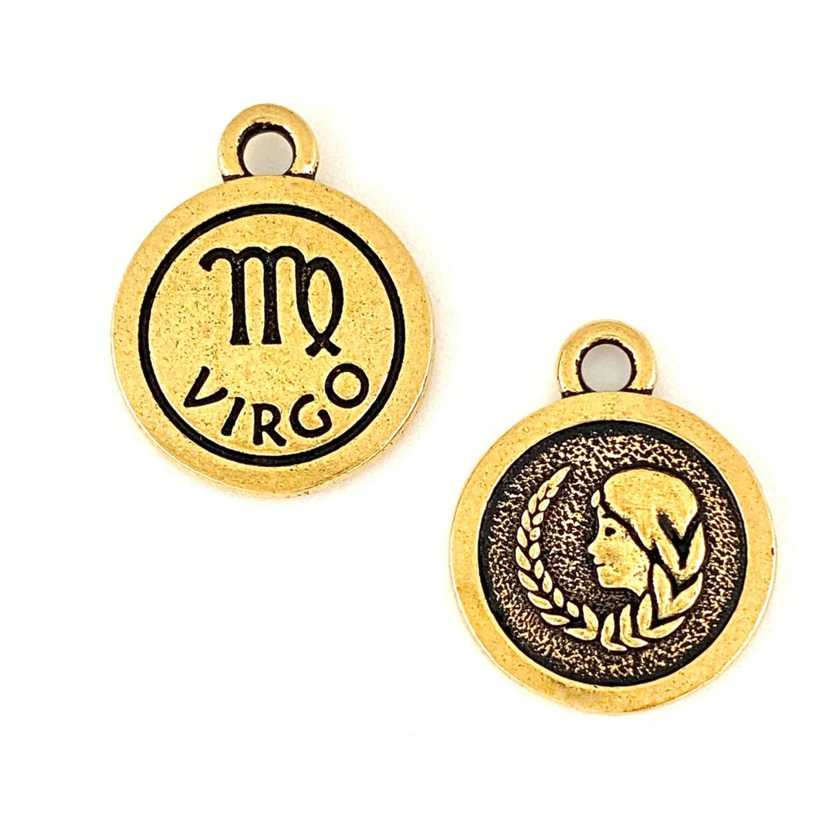 TIerraCast Virgo Charm, Antique Gold