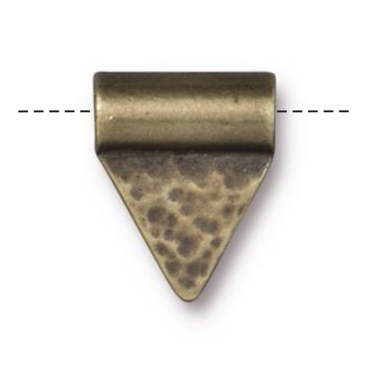 TierraCast Hammered Flag Baule Bead, Brass Ox