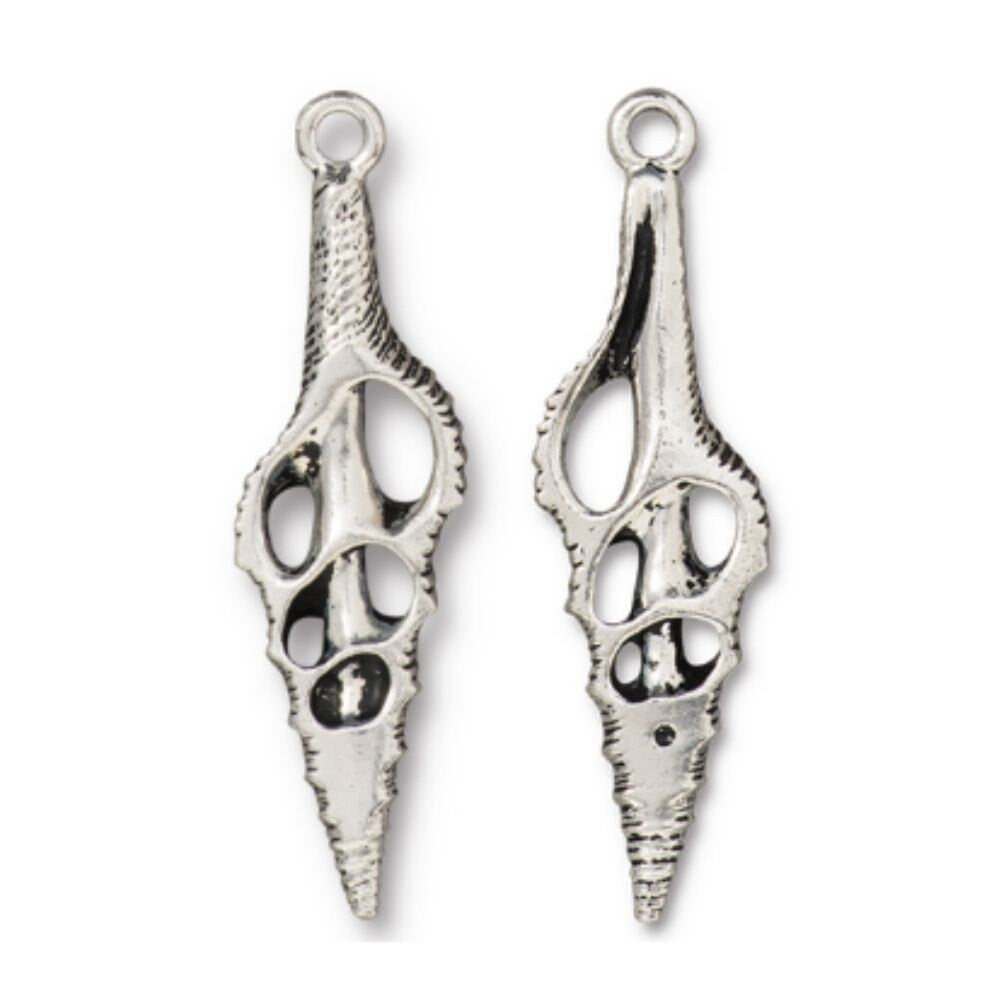 TierraCast Cut Spindle Pendant, Antique Silver