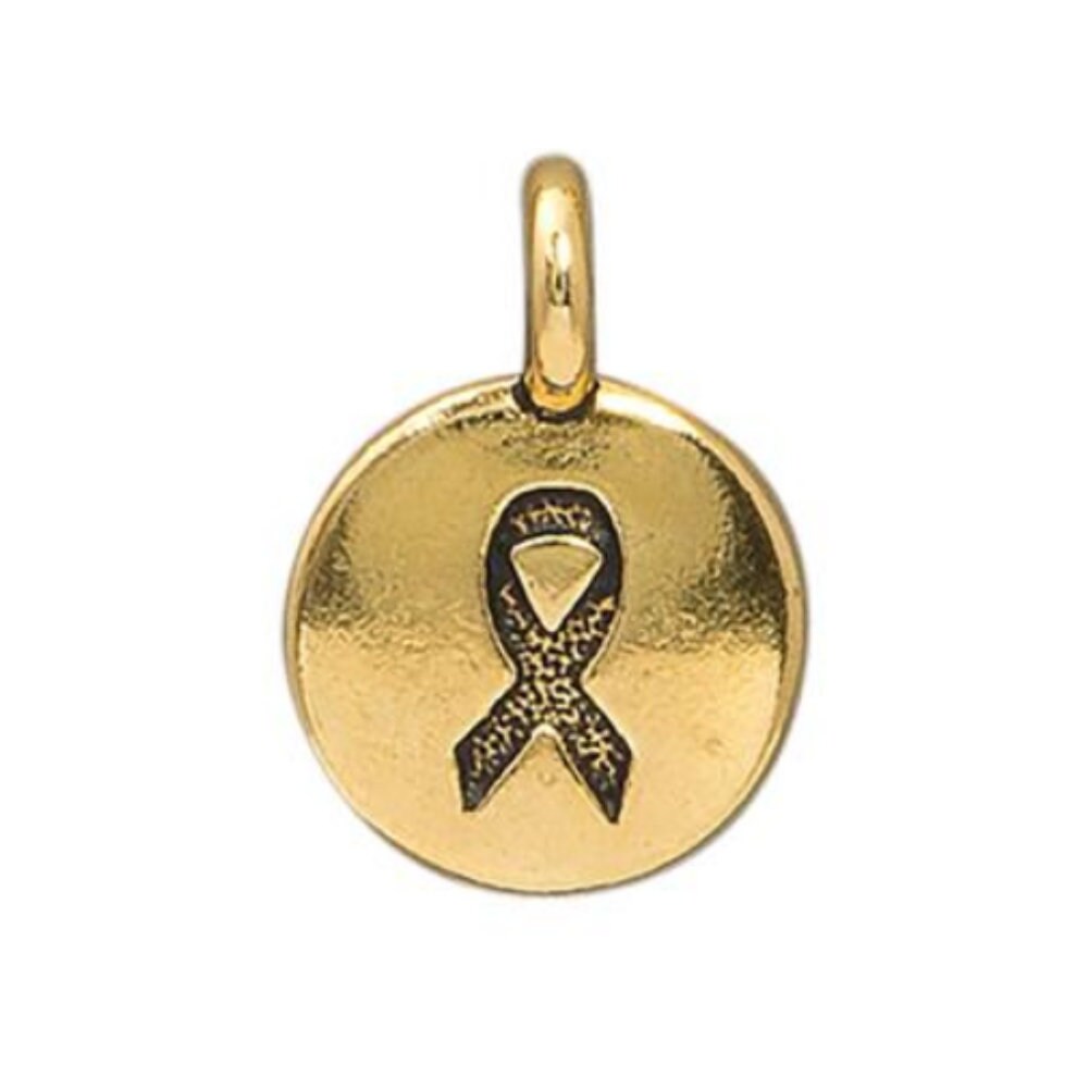 TierraCast Ribbon Charm, Antique Gold