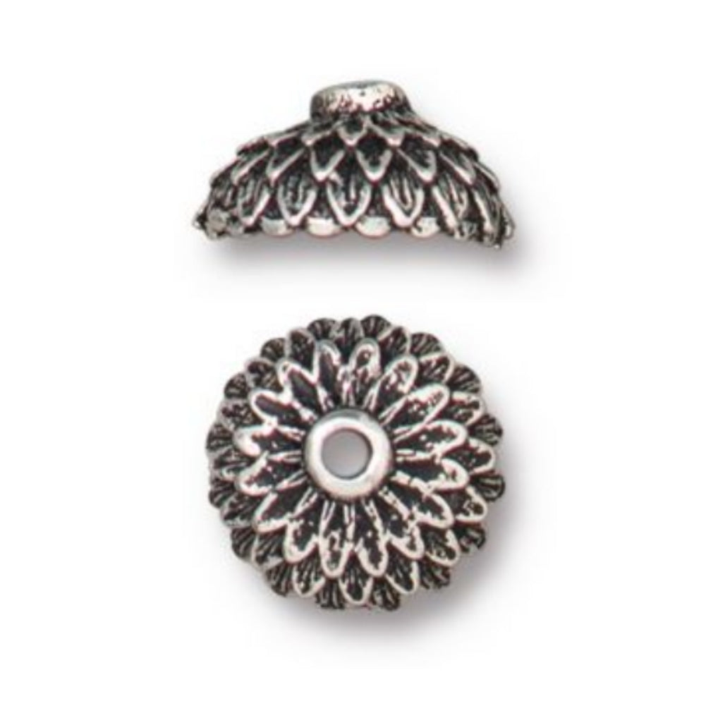 TierraCast 8mm Acorn Bead Cap, Antique Silver