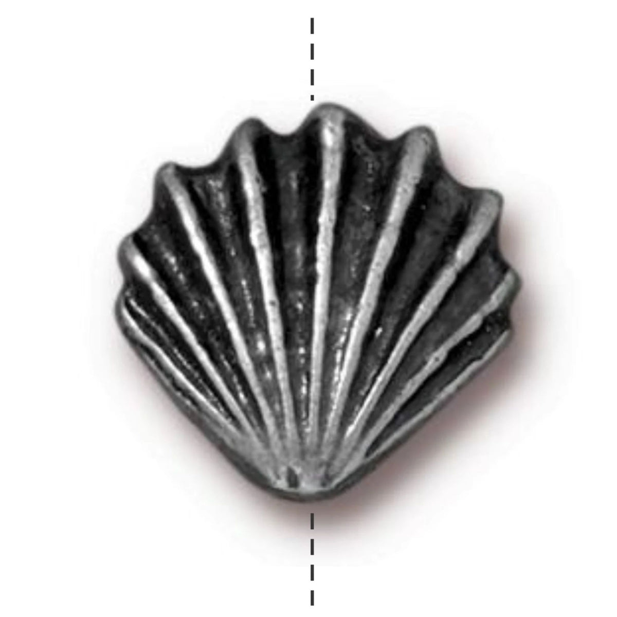TierraCast Large Shell Bead, Antiqued Pewter