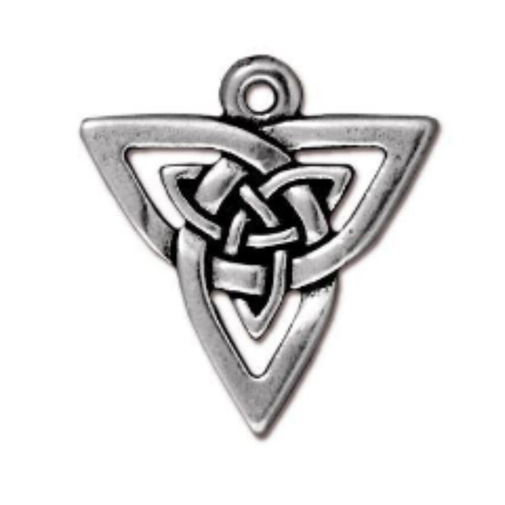 TierraCast Open Triangle Pendant, Antique Silver