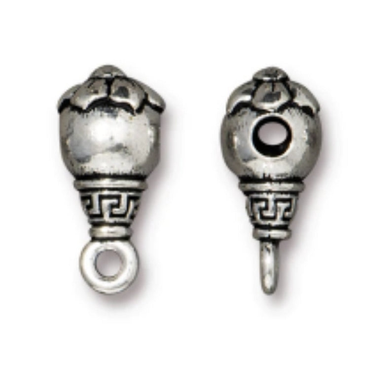 TierraCast Blossom Guru Bead, Antique Silver