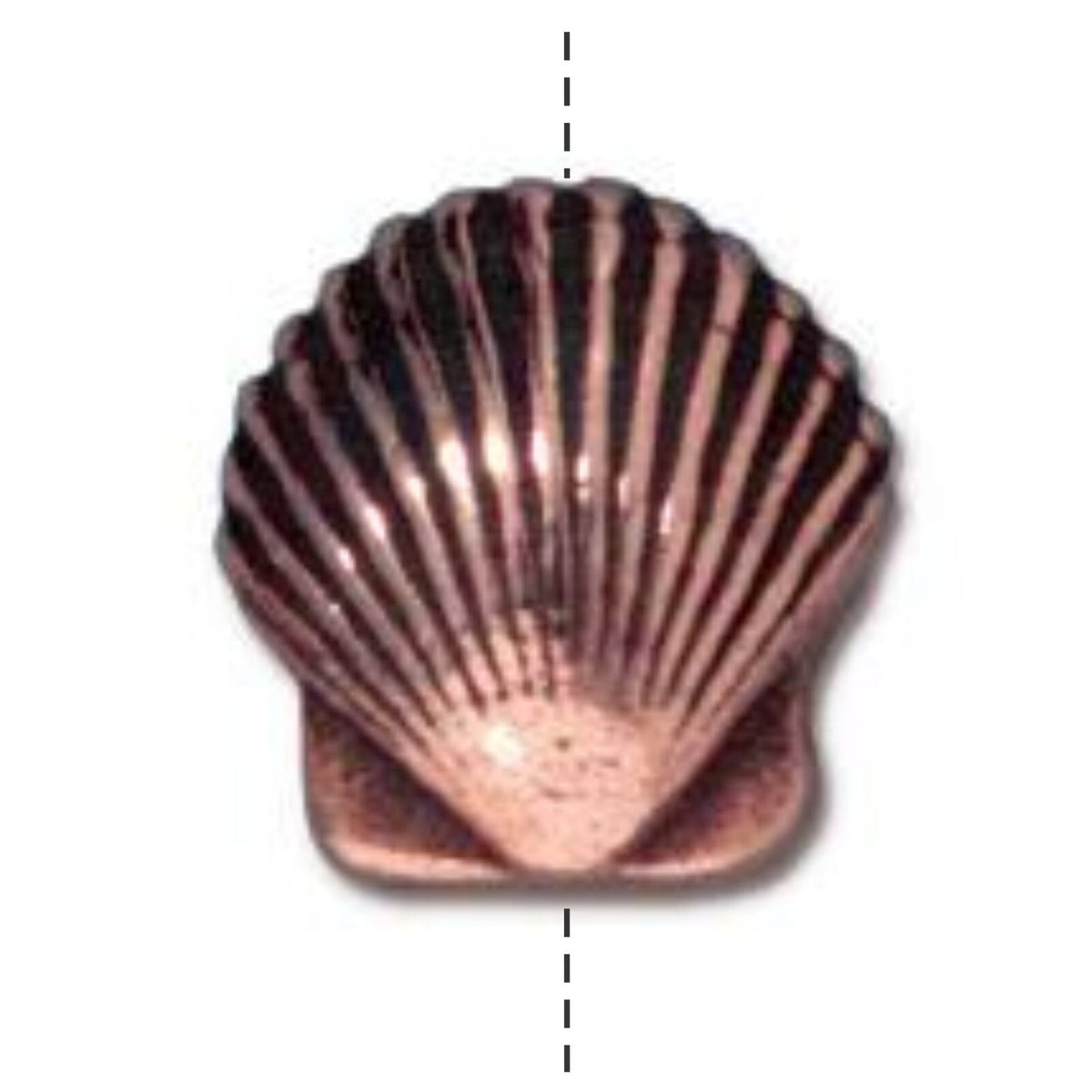 TierraCast Small Shell Bead, Antique Copper