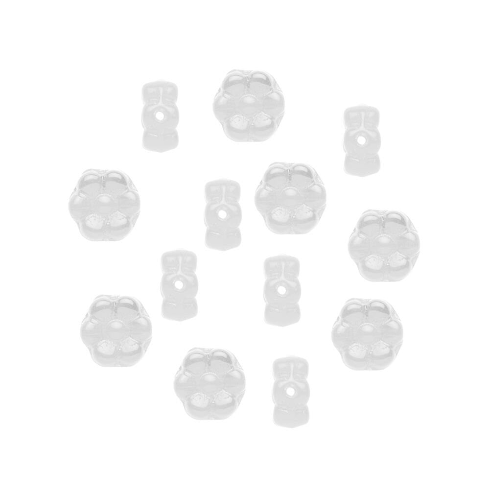 Clear Preciosa Czech Glass Flower Beads (50/pkg.)