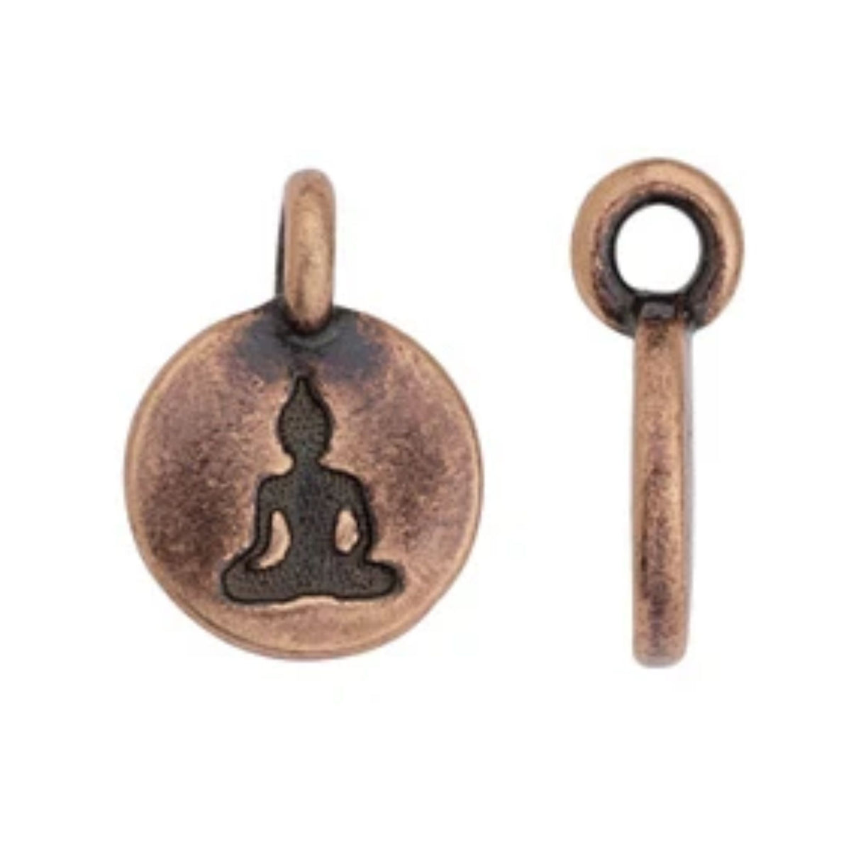 TierraCast Buddha Charm, Antiqued Copper