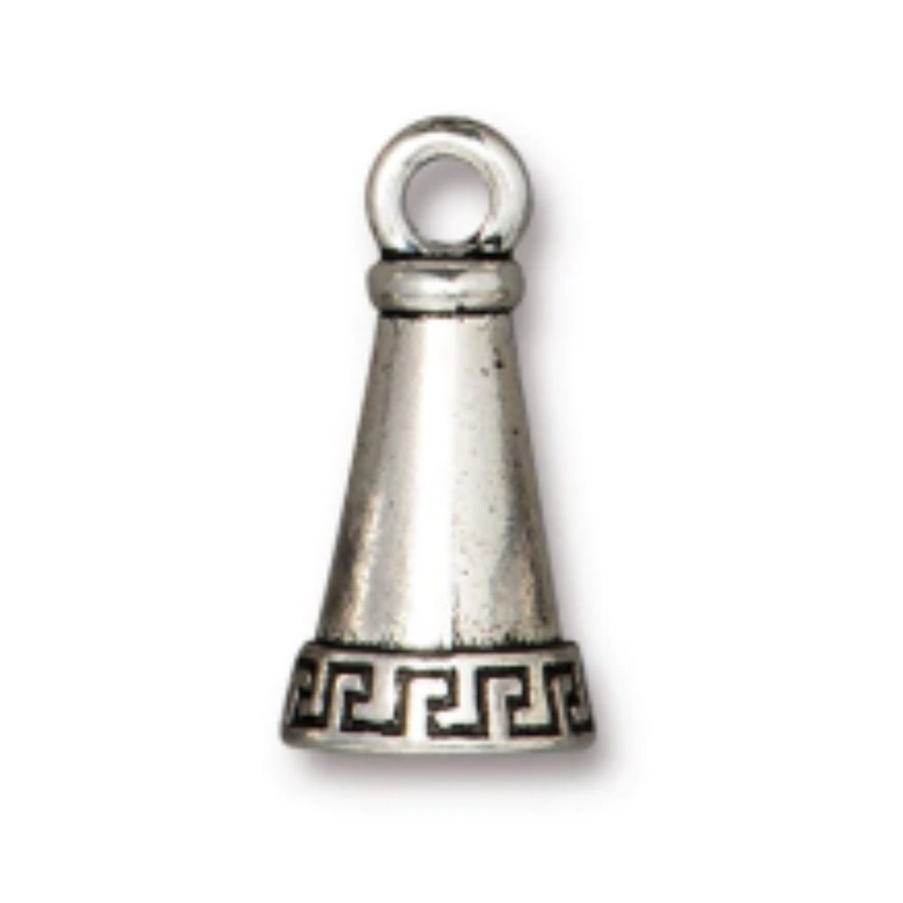 TierraCast Meandering Cone Charm, Antique Silver