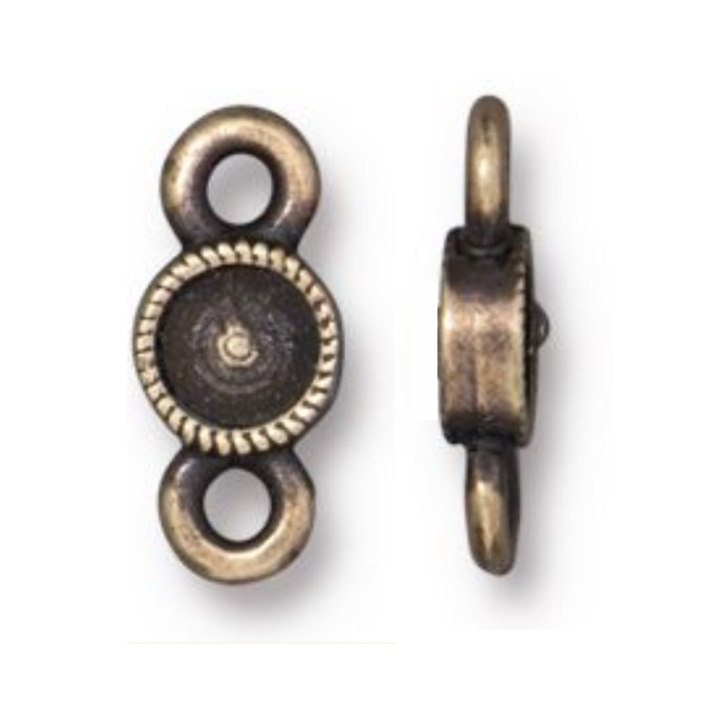 TierraCast Millgrained Bezel Link, Brass Ox