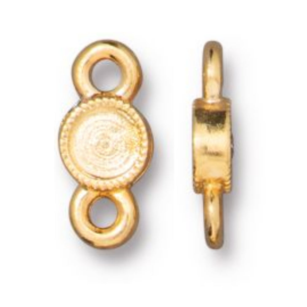 TierraCast Millgrained Bezel Link, Bright Gold