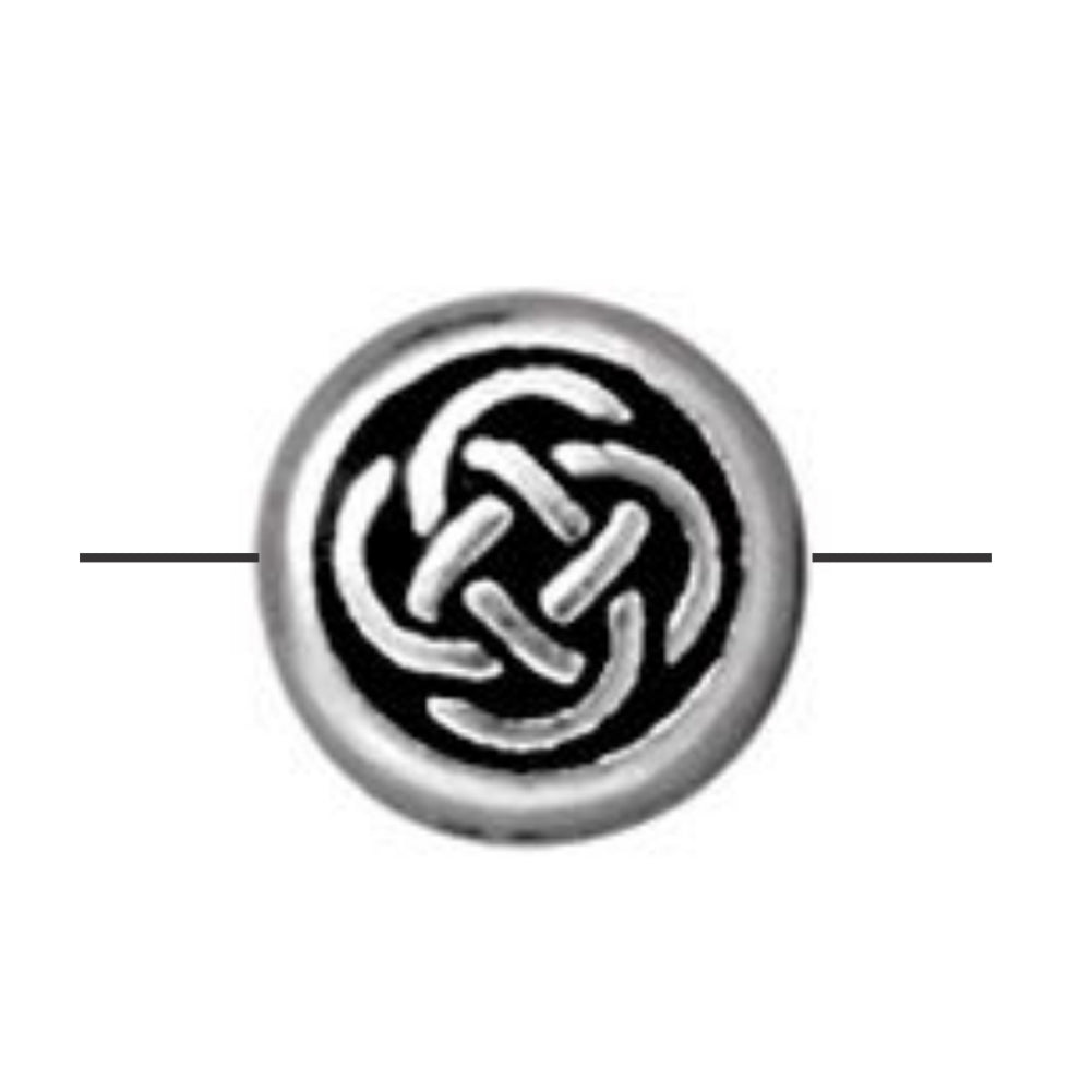 TierraCast Small Celtic Circle Bead, Antique Silver