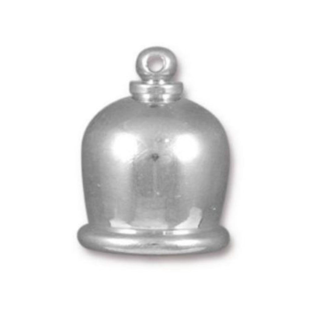 10mm Taj Cord End, TierraCast Bright Rhodium