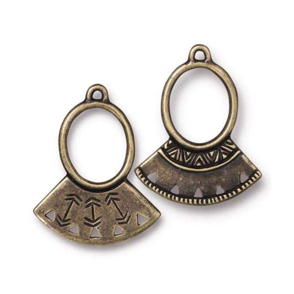 TierraCast Woven Ring Fan Link, Brass Ox