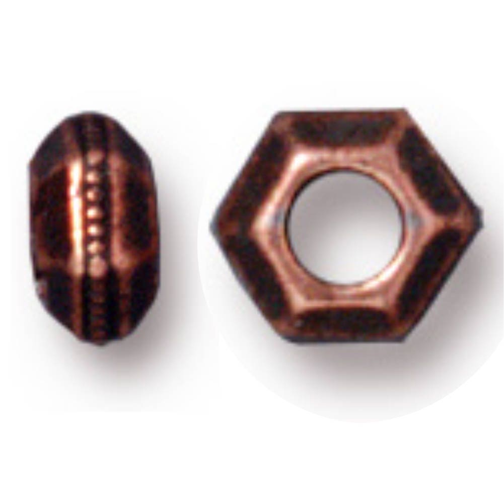 TierraCast 5mm Faceted Spacer Bead with 2mm Hole, Antique Copper