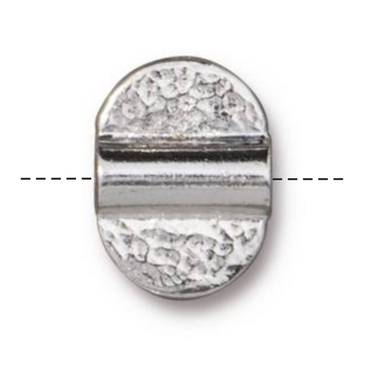 TierraCast Double Hammered Baule Bead, White Bronze