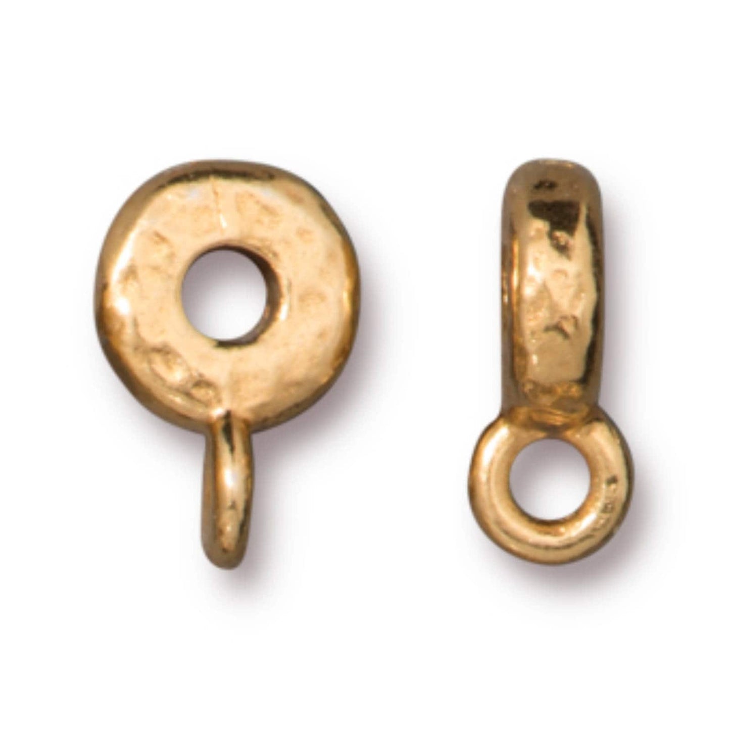 TierraCast Hammered Spacer Bail, Bright Gold
