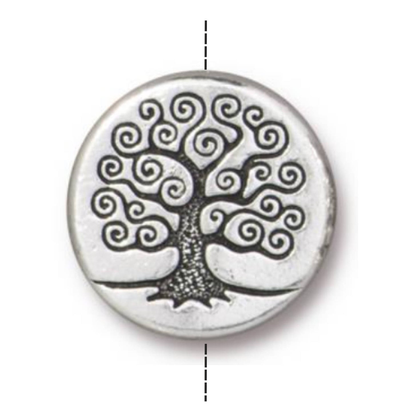 TierraCast Tree of Life Puffed Bead, Antique Silver