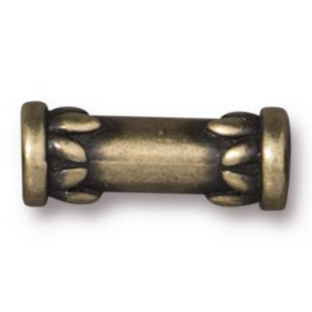 TierraCast Lotus Tube Bead, Brass Ox