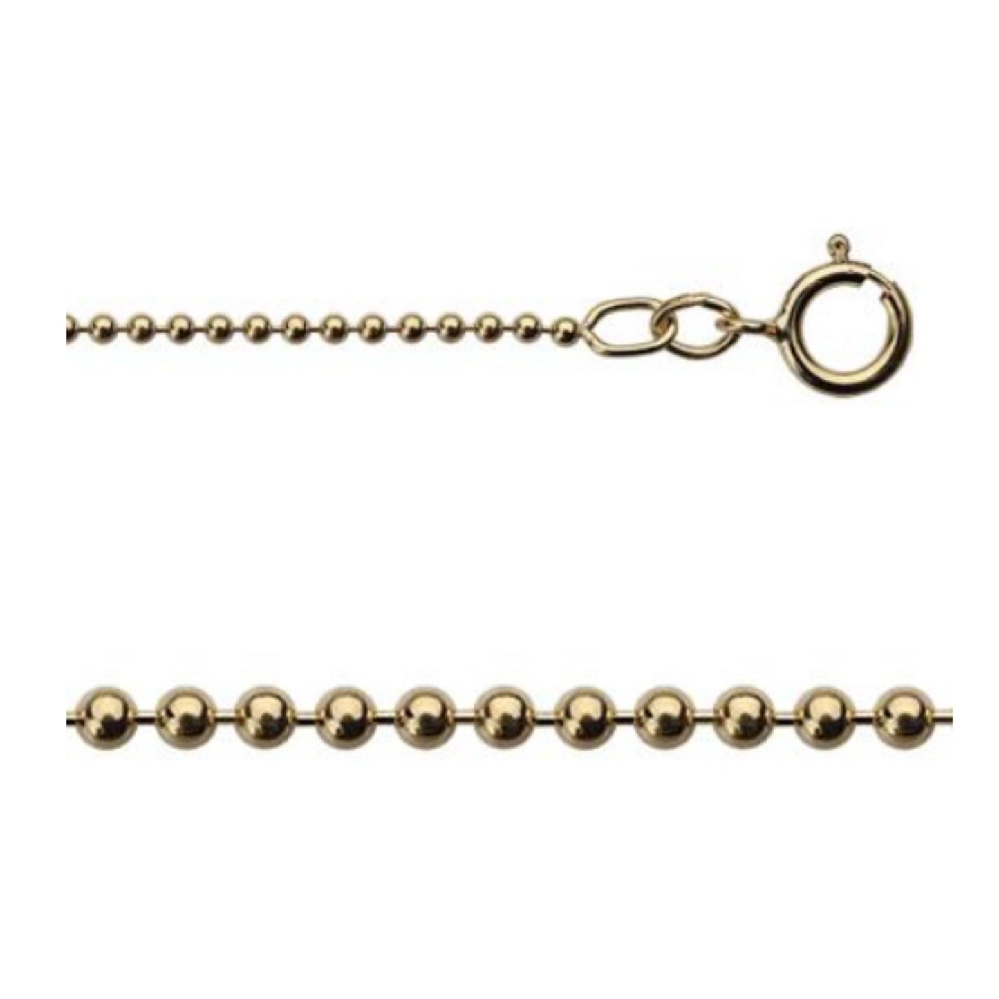 16 Inch 14Kt Gold-Filled Ball Chain Necklace (1.2mm)