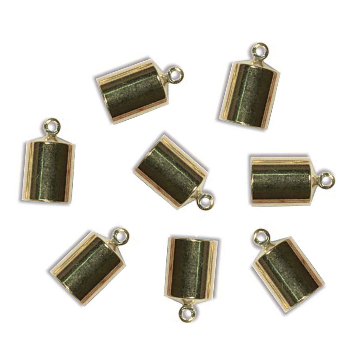 6mm Gold Plated Barrel Cord Ends, Kumihimo End Caps (12/pkg.)