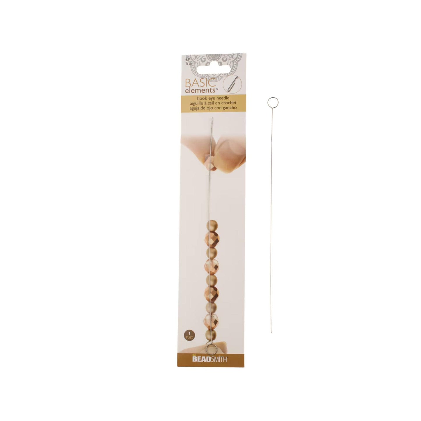 Beadsmith Hook Eye Needle: Bead Stringing Tool (17cm Length, 0.6mm)