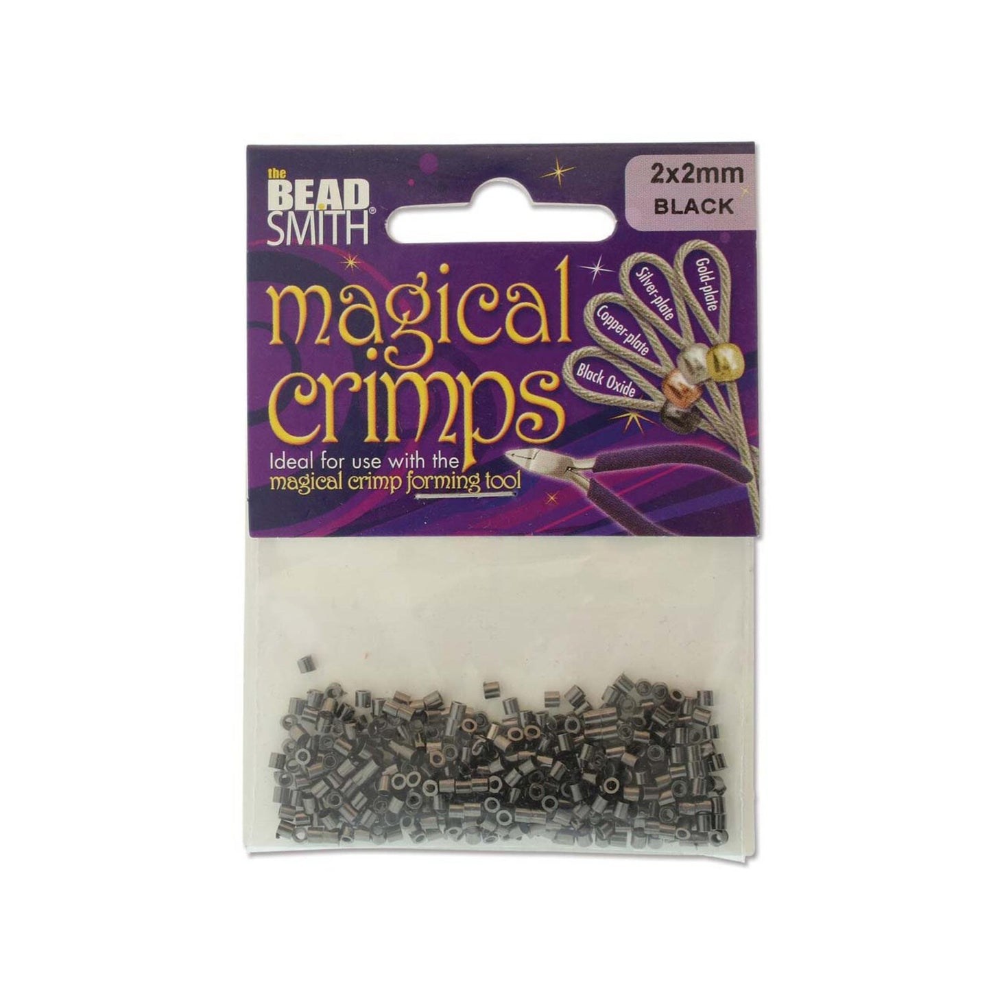 Beadsmith Magical Crimps Black Oxide Gunmetal Plated (400/pkg.)