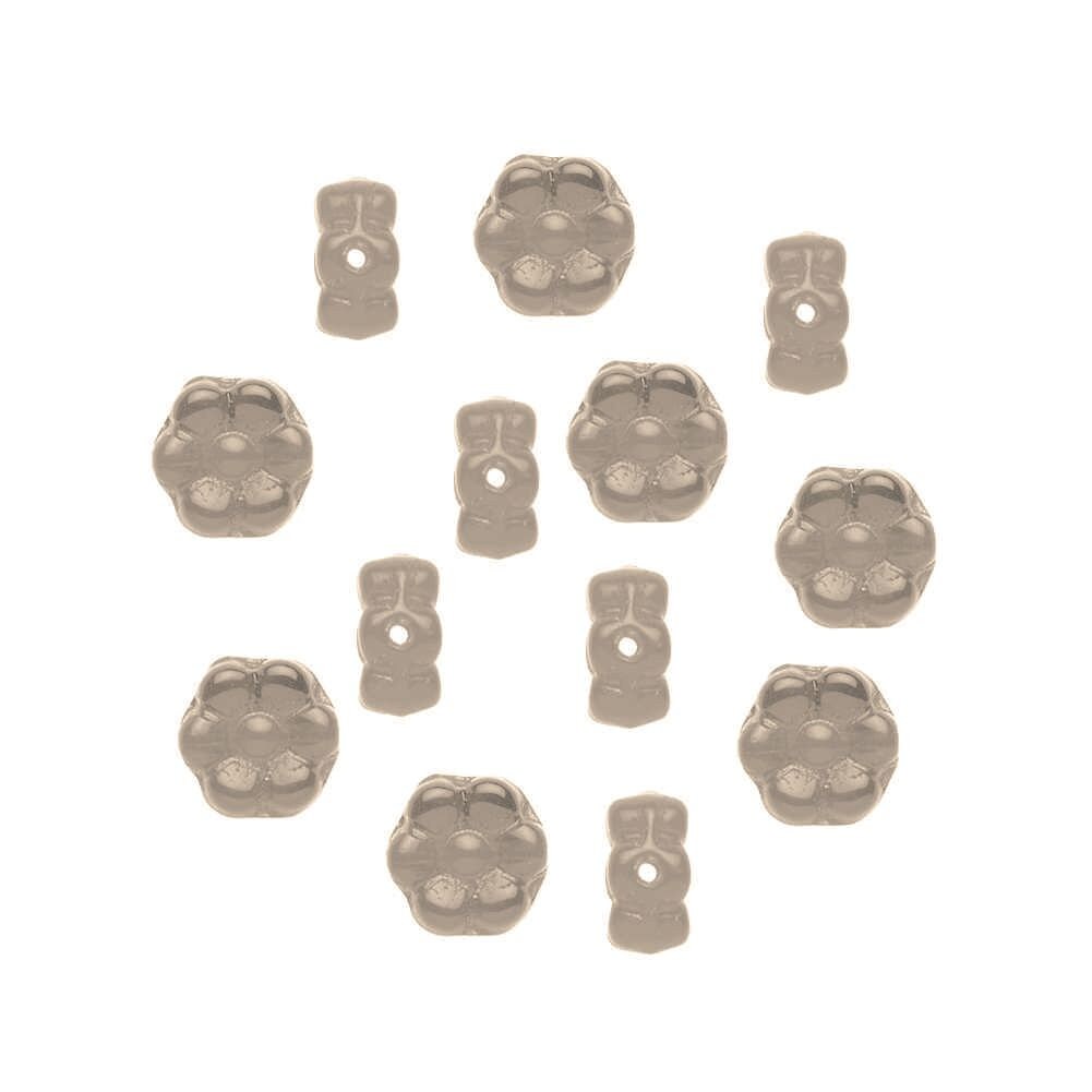 Smoke Preciosa Czech Glass Flower Beads (50/pkg.)