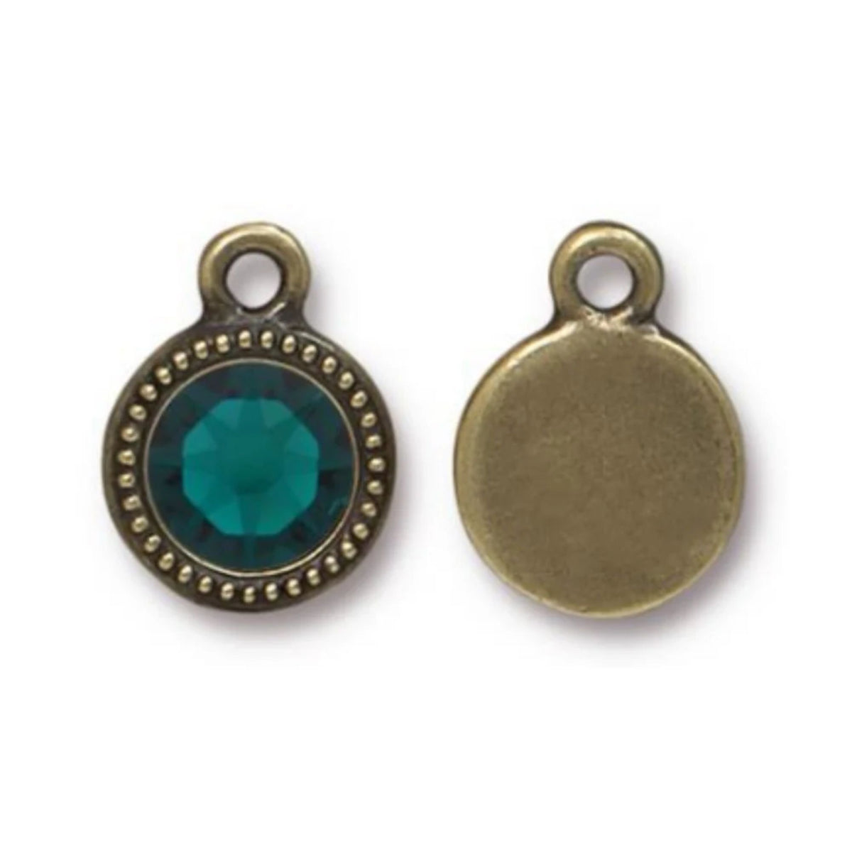 TierraCast Beaded Birthstone Drop, Brass Ox