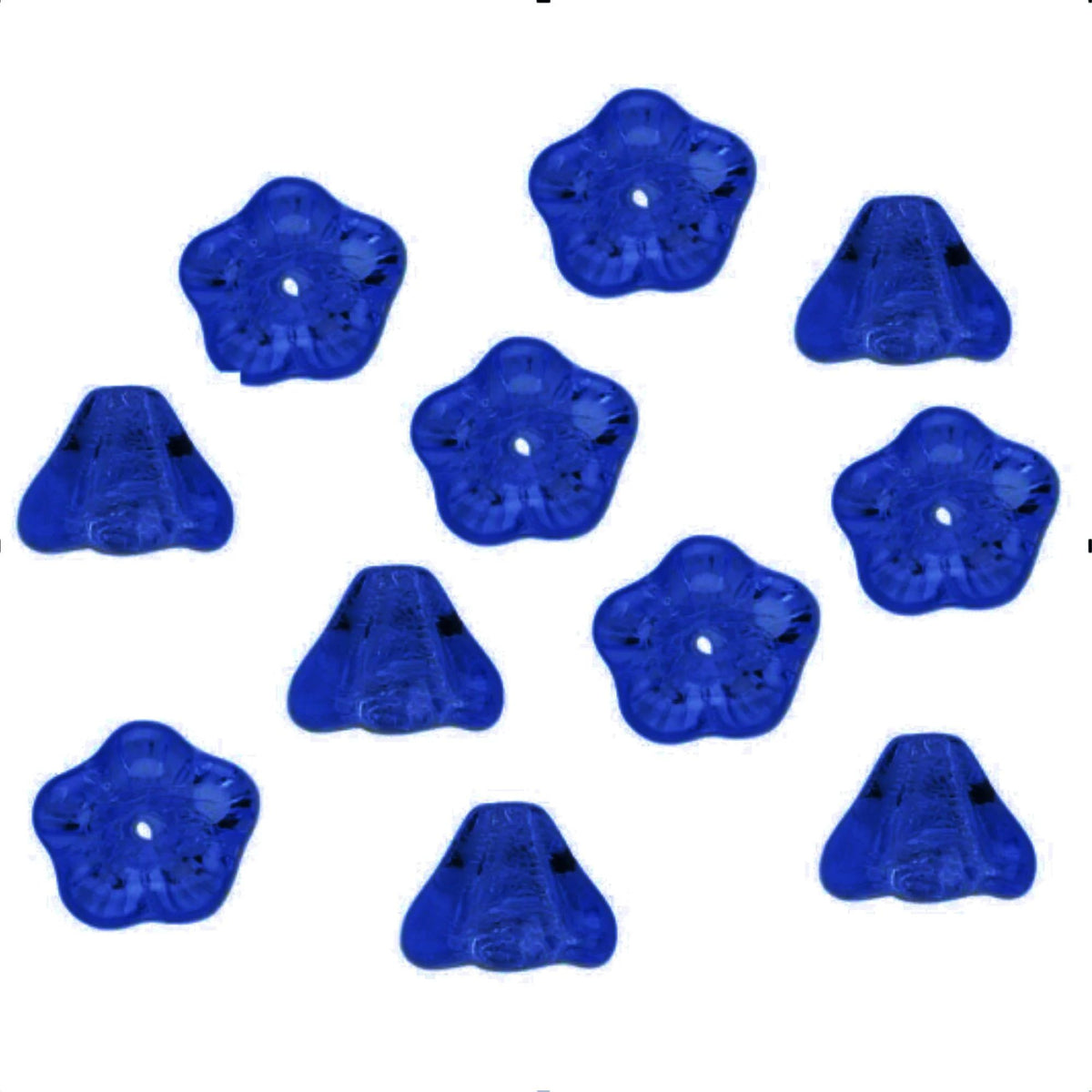 Sapphire Preciosa Czech Glass Flower Cone Beads