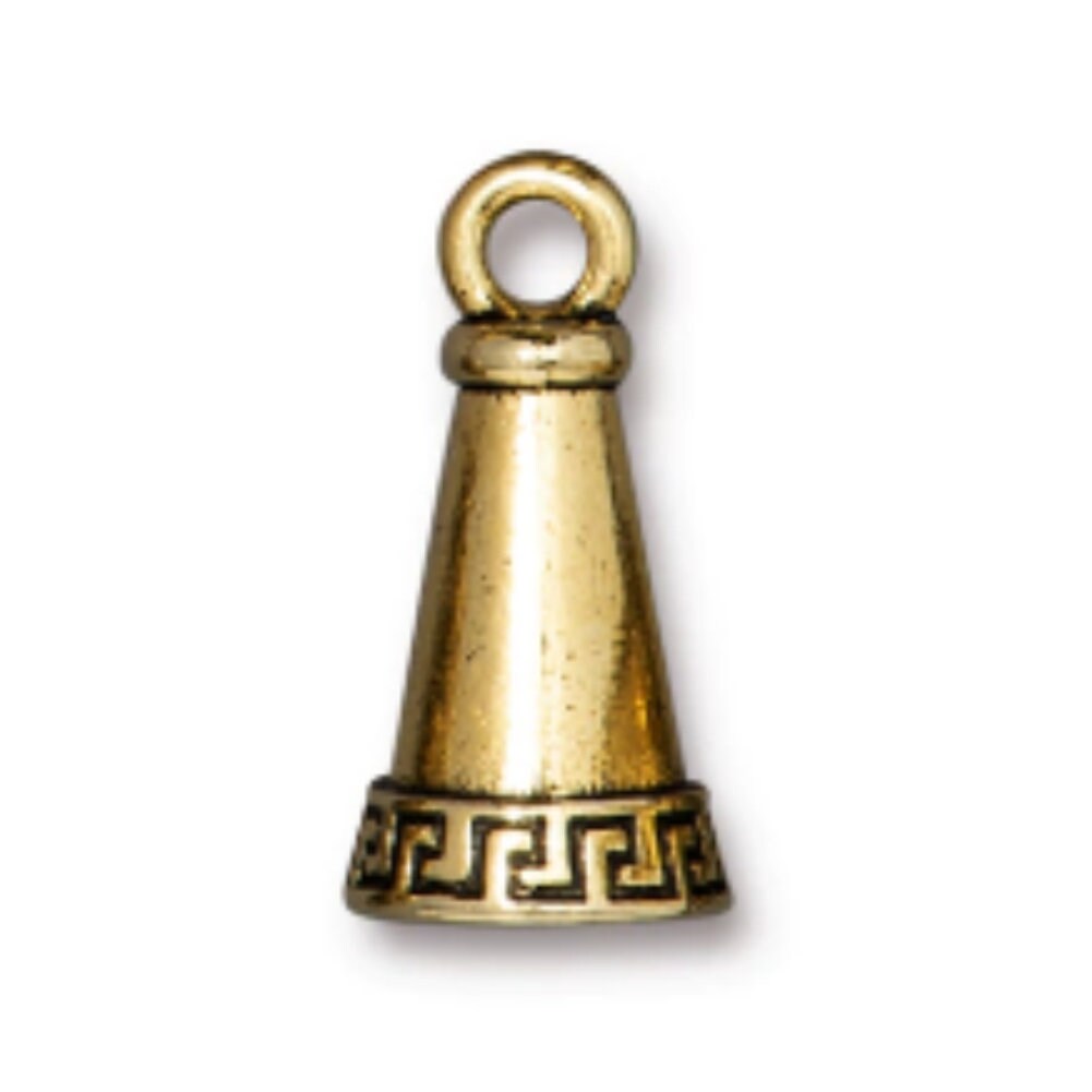 TierraCast Meandering Cone Charm, Antique Gold