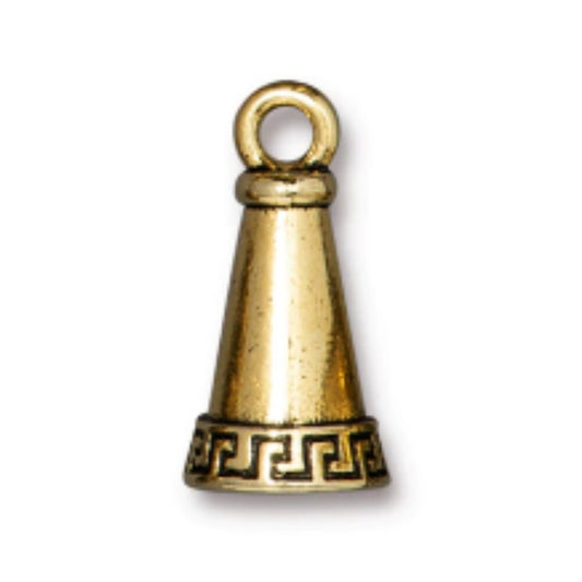 TierraCast Meandering Cone Charm, Antique Gold