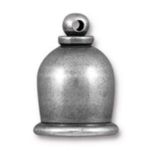 TierraCast 8mm Taj Cord End, Tin Ox