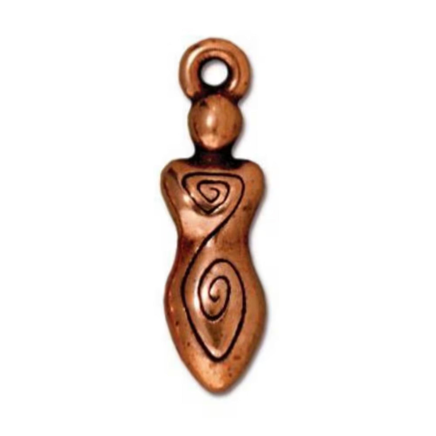 TierraCast Spiral Goddess Charm, Antique Copper