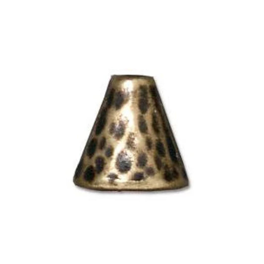 TierraCast 8mm Hammertone Cone Bead, Brass Ox