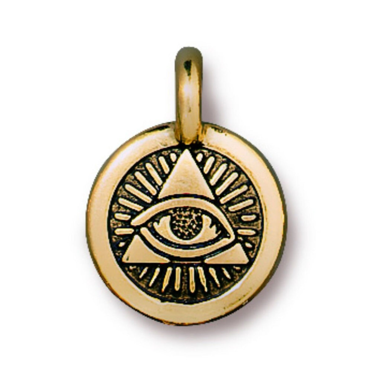 TierraCast Eye of Providence Charm, Antique Gold