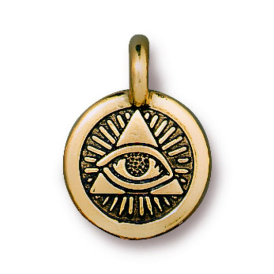 TierraCast Eye of Providence Charm, Antique Gold