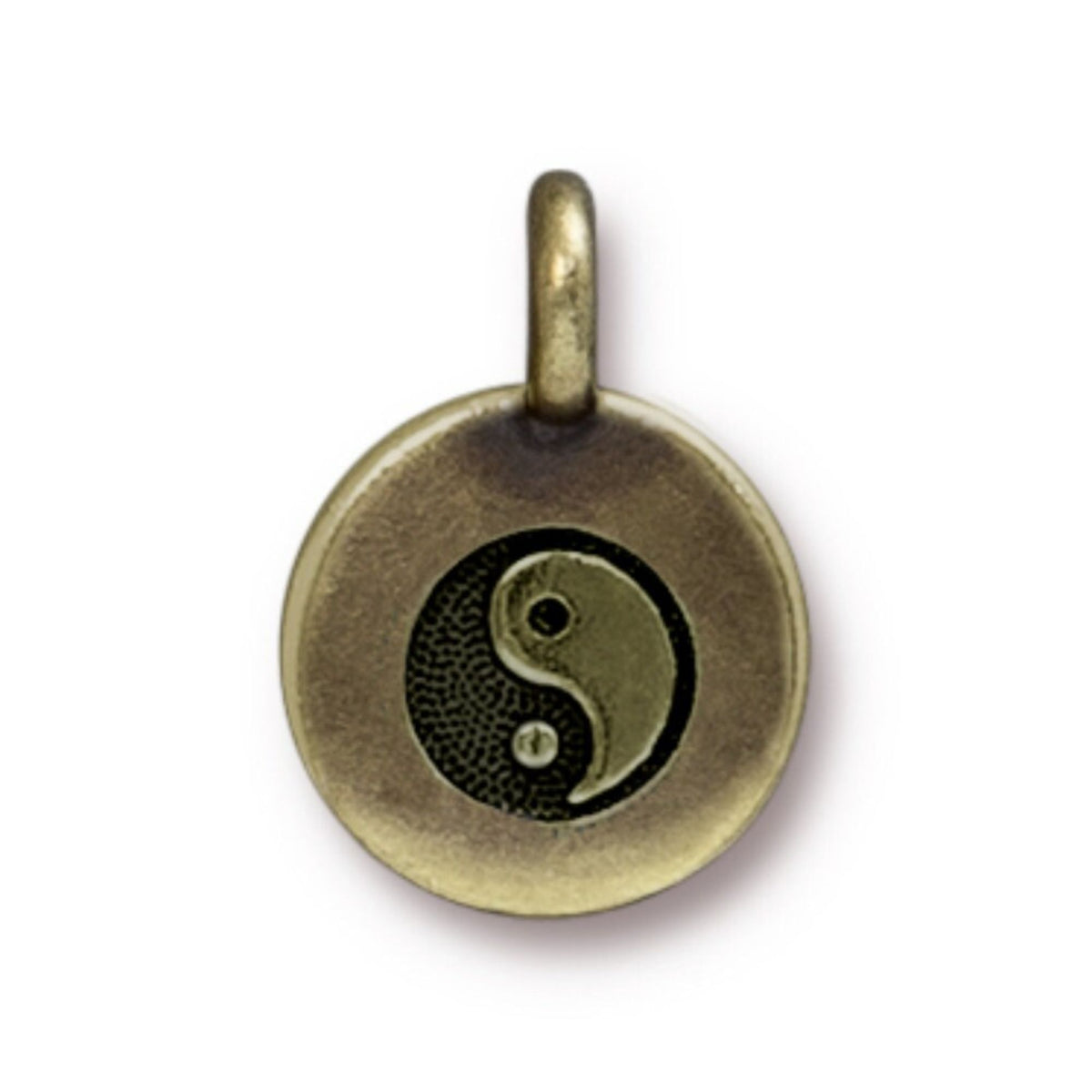 TierraCast Yin Yang Charm, Brass Ox
