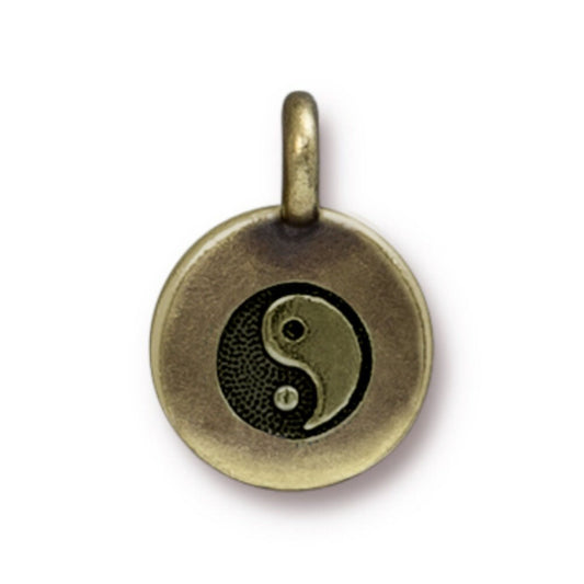 TierraCast Yin Yang Charm, Brass Ox