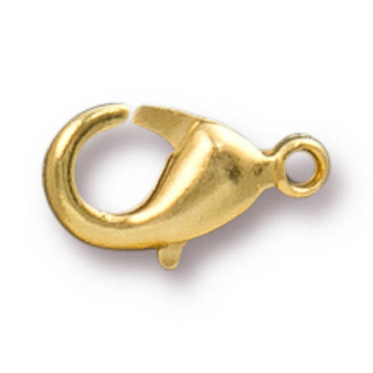 Gold Plated Lobster Clasp, 12x6.5mm (12/pkg.)