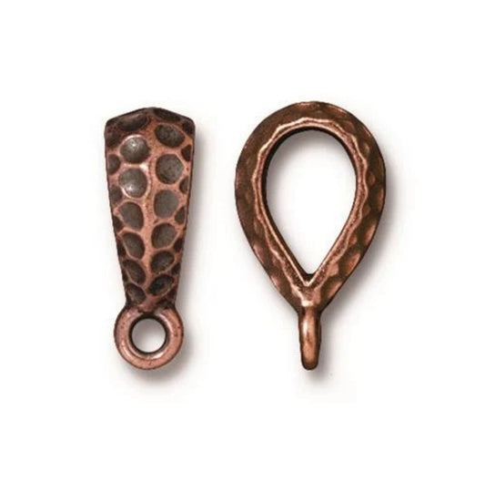 TierraCast Hammertone Bail Large Diameter, Antique Copper